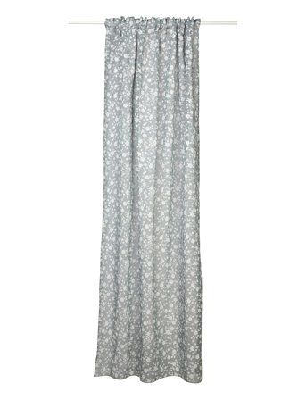 Curtain Saga Ln Flower Grey Noble House