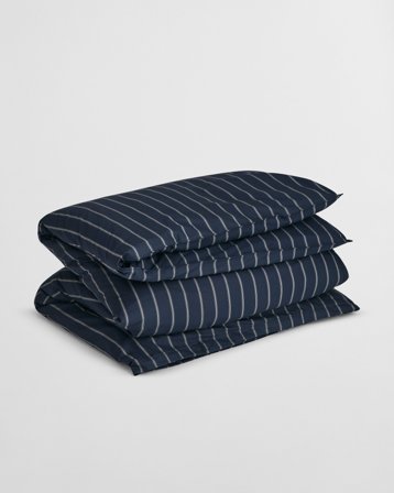 GANT Wohnaccessoires Oxford Stripe Einzelbettbezug (155x220) Marineblau