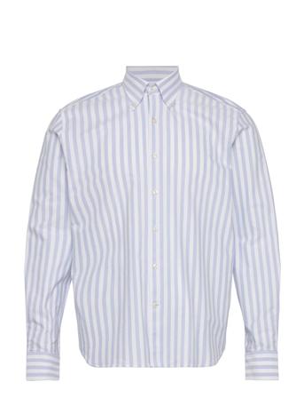 Reg Fit Bd Casual Striped Oxford Skjorte Uformell Blå Oscar Jacobson*Betinget Tilbud