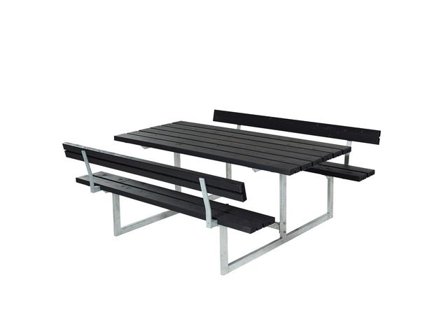 Bänkset Basic m/2 ryggstöd svart - Lyreco - Kontorsmöbler och inredning - Utemöbler - Bänkar