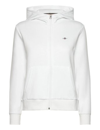 Reg Shield Logo Zip Hoodie White GANT