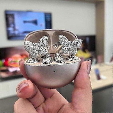 2025 Rhinestone for Clip on Earbuds Open Ear, Zirkonia Dekorativt Øretelefontilbehør