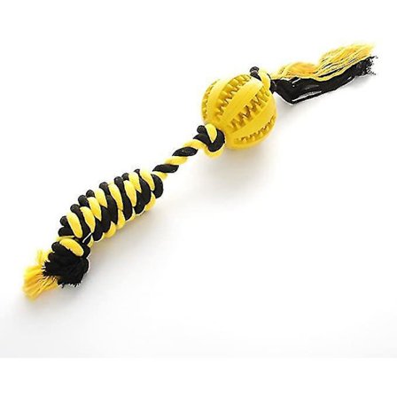 Koiran purulelu - Purupallo ja köysi 2-in-1 hammashoito kumi pallo