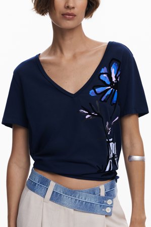 Desigual T-shirt Maniche Corte Donna Blu