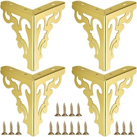 Set med 4 Moderna Soffben i Metall 15cm Ersättningsfötter för TV-bänk, Ottoman, Skåp - Guld