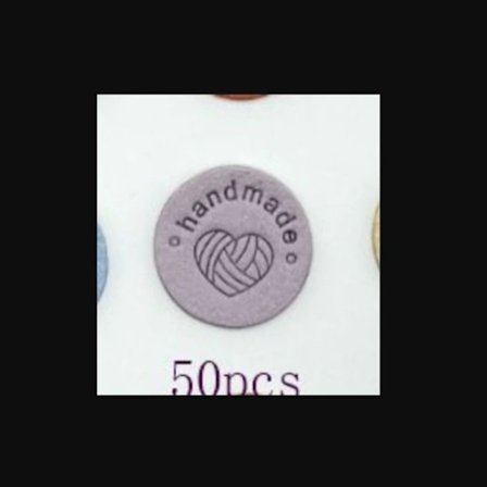 50 st Handgjorda Läderetiketter Mikrofiber Läder Sydda med Prägling