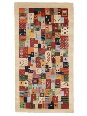 Dywan Gabbeh Loribaft 90X168 Pomarańczowy/Brunatny (Wełna, Indie)