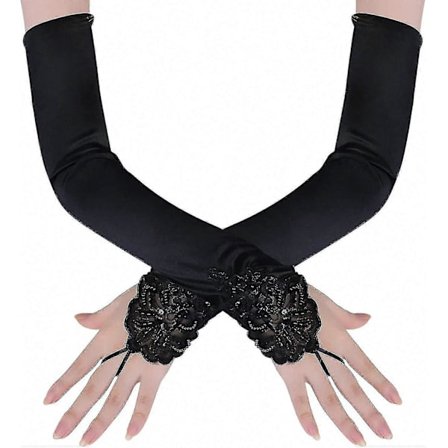 Lange Opera Handsker 20'er Satin Strækbar Albuelængde til Voksne