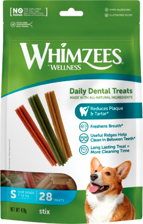 Whimzees - Stix Dental Dog Treat Bag Small 28 stk. - Hund - Hundegodbiter & tyggebein - Dental tyggebein & tanntyggebein - ZOO.no