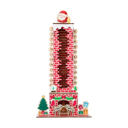 Julekalender i træ, borddekoration til kontor og kollegieværelse