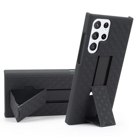 Samsung Galaxy S22 Ultra 5G smartphone case with a stand - Black