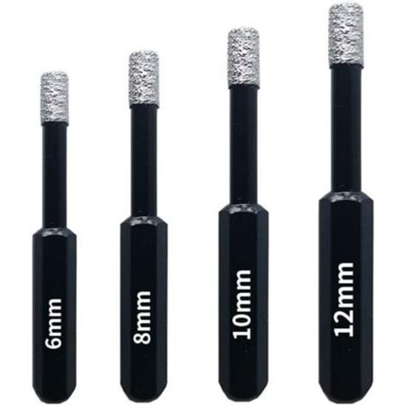Sæt med 4 diamantbor til fliser, keramik, porcelænsstentøj, glas, sten. Professionelle diamant hulsavbits - 6Mm 8Mm 10Mm 12Mm