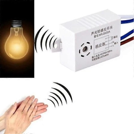 220v Lydstemmesensor - Smart Automatisk På/Av Lysbryter