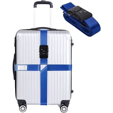 Matkalaukkuhihna lukollisella versiolla (sininen) Matkatavaramerkki säädettävä