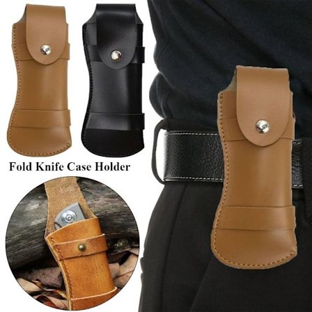 Utomhus Skida Ficklampa Bälte Hållare Läder Slida ficka