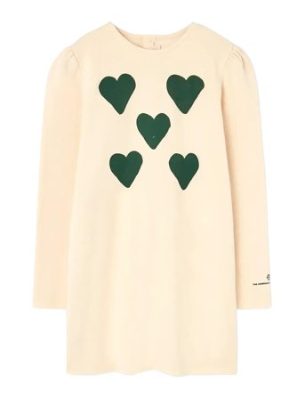 THE ANIMALS OBSERVATORY Hearts Flan Yellow Buf Dress - Cream - 6 Y