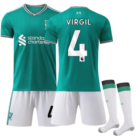 2025-2026 Liverpool Tredje Barn Fotbollströja Kit Nr 4 VIRGIL