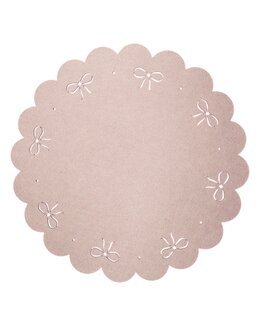 Rund bordbrikke med sløyfer Rosa