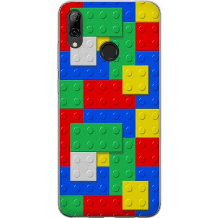 Kompatibel Mobilcover til Huawei Huawei P smart 2019 Farverigt byggeblokmønster, legende design inspireret af klassiske byggelegetøj i rødt, blåt,