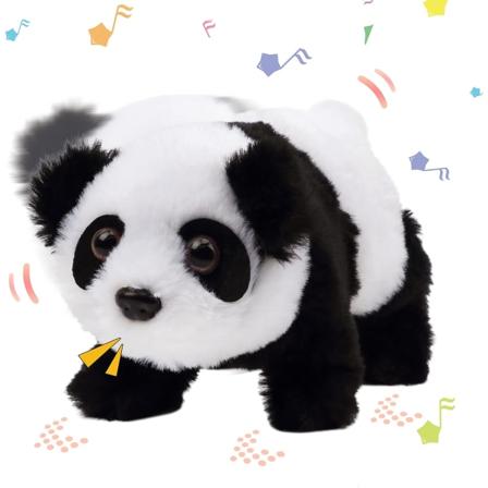 Krypende Panda Interaktiv Elektronisk Plysj Leke med Lyd og Bevegelser Animert Ristende Hode Gave til Småbarn Bursdag, 7''