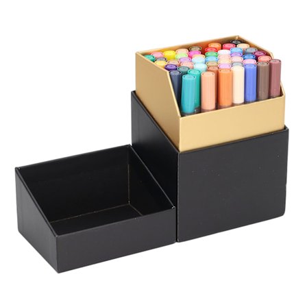 48 stk. akrylmaling tuscher 0,7 mm spids 48 farver falmefri sikker ikke-giftig akrylmaling penne til læder træ metal