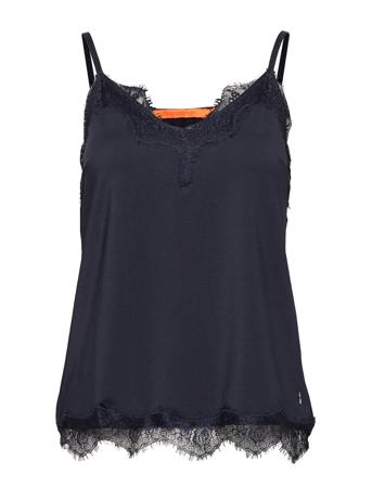 Strap Top W. Lace Bluse Ermeløs Svart Coster Copenhagen