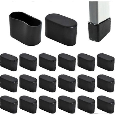 20 stk. PVC stolebenshætter, skridsikre ovale stolefodshætter, støjreducerende stolebenshætter, ovale propper til bord, stolefødder, have, kontor (