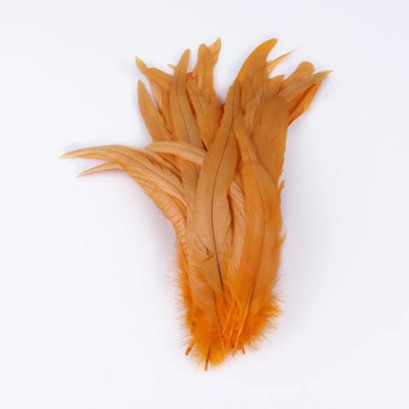 10 stk./sæt Naturlige Hanekyllinger Hane Fjer Hale Bulk 25-40cm til DIY Håndværk Kjole Bryllup Karneval Sceneoptræden Plume Dekoration Orange 35-40cm