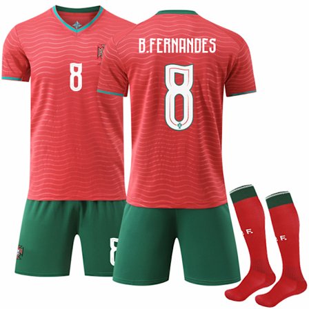 26-27 Portugal Kotipelipaidat Jalkapallovaatteet Nro 8 Bruno Fernandes