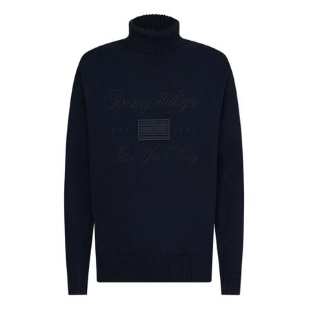 Tommy Hilfiger - Stickade Tröjor - Blå - Herr - Storlek: Xl, Herr, Storlek: XL