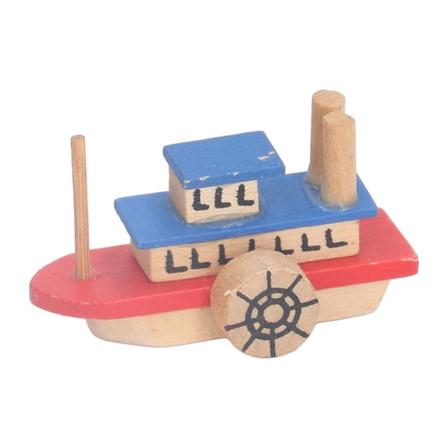 Miniatyrdocka Båt 1/12 Skala Mini Medelhavs Fiskebåt Modell för Dockhus Dekoration
