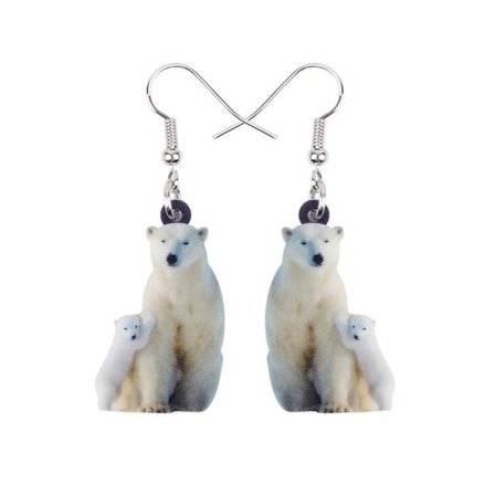 Earrings - Polar bear - Acrylic