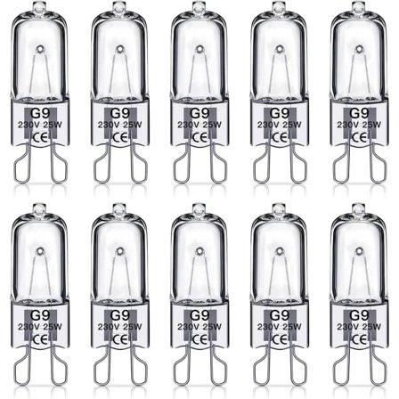 G9 Halogenlamper 25W, 230V, 10-pakning 25W