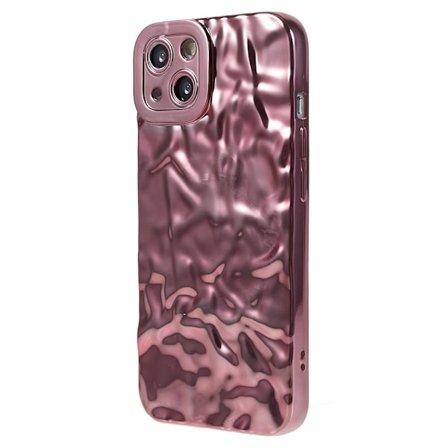 Til iPhone 15 Plus TPU Etui Elektroplating Rynket Ujævn Telefon Cover