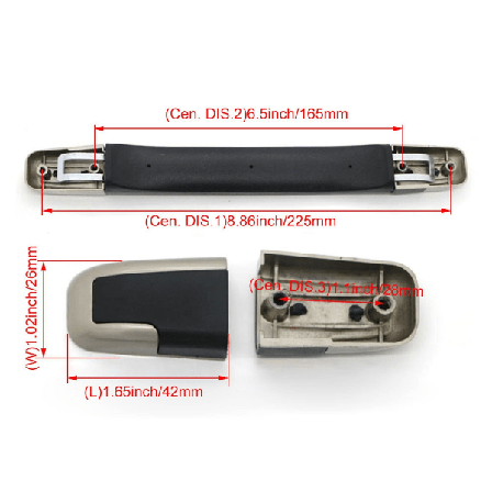 Multifunktionellt bagagehandtag 16cm 115B Serie B022 för resväska
