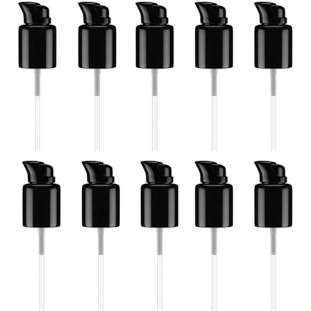 10 st 415/20mm Svarta Ersättningspumpar Pump Topphuvud med Rotationslås och Lock för Foundation Eterisk Olja Lotion Flaskor