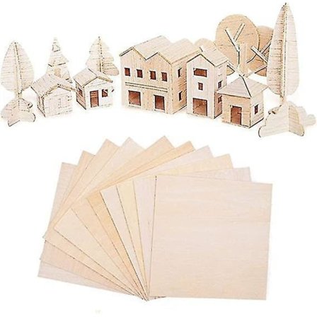 10 stk. balsaplywoodplater 200x200x1,5 mm natur hobbyfiner