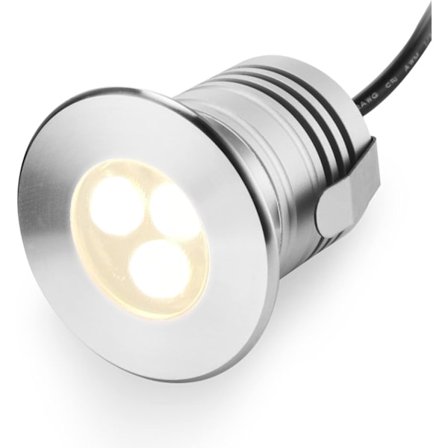 LED Undervanns Poollys, 3W, 12V-24V DC, IP68 Vanntett, Rustfritt Stål Aluminium, for Nedgravde Basseng (Varm-3000K)