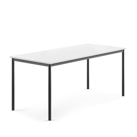 Skrivebord SONITUS, 1800x800x760 mm, hvid højtrykslaminat, antracit