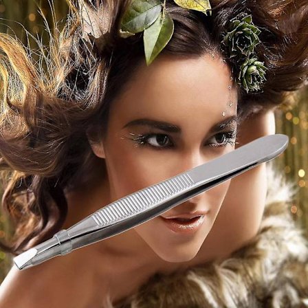 Øyenbrynspinsett i rustfritt stål, pinsettform