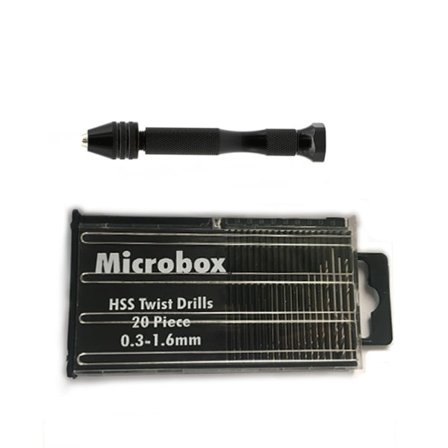 Håndbor med 20 forskellige bits Sort 0.3-1.6 mm