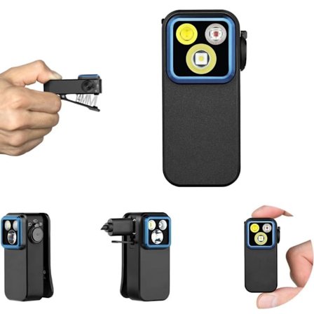 Kompakt LED Lommelygte, Klemlygte – 530 Lumen, USB-C Genopladelig, til Arbejde, Cykling, Løb & Sikkerhedsadvarsel