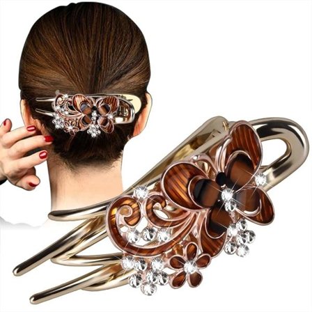 IC Alligator Hårklämmor för Styling, Hårklämmor för Tjockt Långt Hår, Styling Hårklämmor med Strassblomma Fjäril Kvinnor Flickor