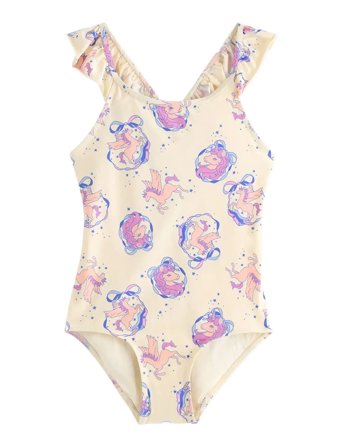 Lindex Swimsuit Straps With Flounces - Cream - 98/104