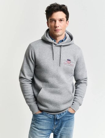 GANT Reg Medium Archive Shield Hoodie - Grey - XXL