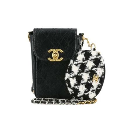 Chanel Vintage Pre-owned Læder chanel-tasker Sort, Dame Vintage Tasker, Størrelse: ONE Size