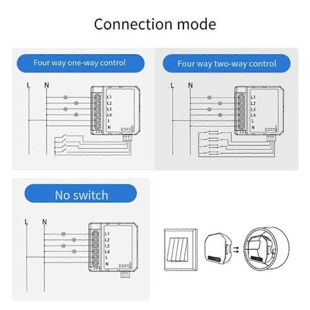 Tuya Smart WiFi Lysbryter Kontroll 4 Veis Mini Bryter Styrt av Yandex Alexa Home