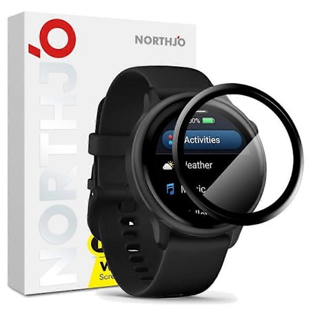 Kompatibel med Garmin Vivoactive 6 Skärmskydd PMMA Anti-Repor Svart Kant Klockfilm HD Klarhet-lingling}