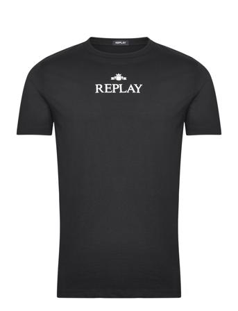 T-Shirt Regular Pure Logo T-shirts Short-sleeved Svart Replay*Betinget Tilbud