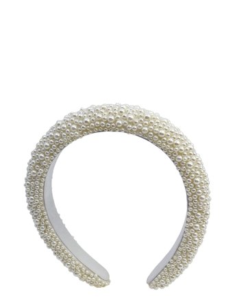 Coco Beaded Headband White White Pipol's Bazaar